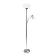 Simple Designs Brushed Nickel Floor Lamp with Reading Light LF2000-BSN